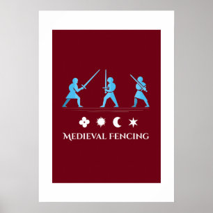 Middeleeuwse Schermen – Poster van Minimalistische