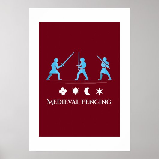 Middeleeuwse Schermen – Poster van Minimalistische (Voorkant)