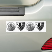 Middeleeuwse schilden bumpersticker (Op auto)