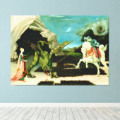 Middeleeuwse Sint-Joris en de Draak Canvas Afdruk (Insitu (Houten vloer))