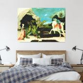 Middeleeuwse Sint-Joris en de Draak Canvas Afdruk (Insitu (Slaapkamer))