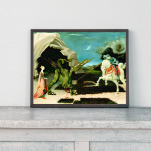 Middeleeuwse Sint-Joris en de Draak Poster