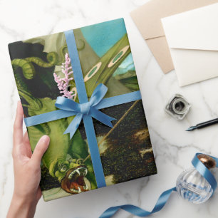 Middeleeuwse Sint-Joris en de Drago Cadeaupapier
