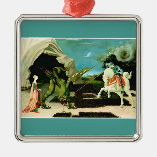 Middeleeuwse Sint-Joris en de Drago Metalen Ornament (Voorkant)