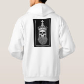 Middeleeuwse Skull King Line Art Hoodie (Achterkant)