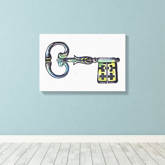 middeleeuwse sleutel canvas afdruk (Insitu (Houten vloer))