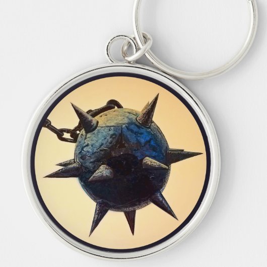 Middeleeuwse Spiked Ball en Chain Sleutelhanger (Voorkant)