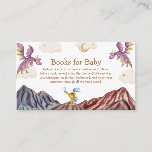 Middeleeuwse sprookjesachtige drakenboeken voor Ba Informatiekaartje (Voorkant)