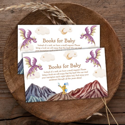 Middeleeuwse sprookjesachtige drakenboeken voor Ba Informatiekaartje