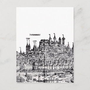 Middeleeuwse stad Neurenberg in Duitsland Briefkaart