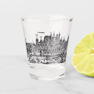 Middeleeuwse stad Neurenberg in Duitsland Shot Glas
