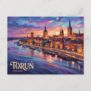 Middeleeuwse stad Toruń Polen Briefkaart