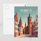 Middeleeuwse stad Toruń Polen Briefkaart (Voorkant / Achterkant)