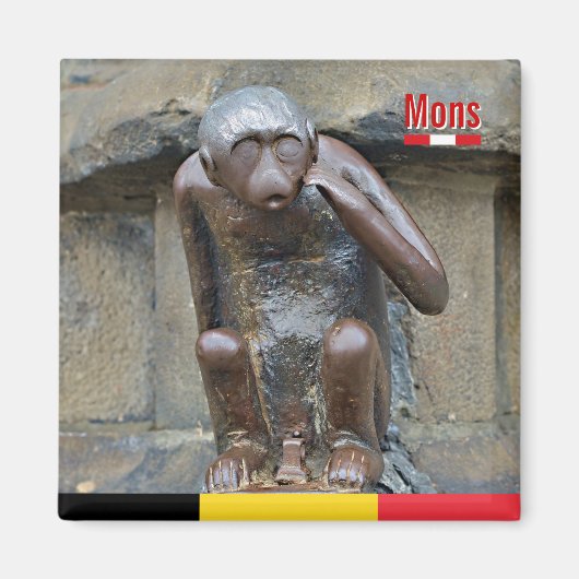 Middeleeuwse standbeeld van aap op Grand Place van Magneet (Voorkant)