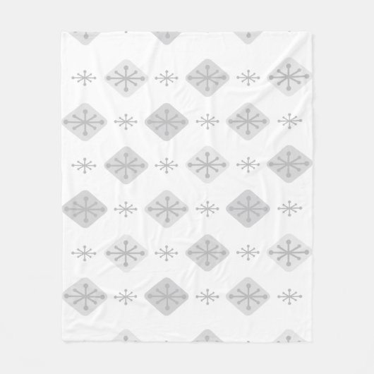 Middeleeuwse Starbursts Diamonds Light Grey Fleece Deken (Voorkant)