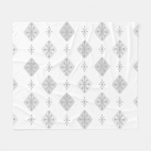 Middeleeuwse Starbursts Diamonds Light Grey Fleece Deken