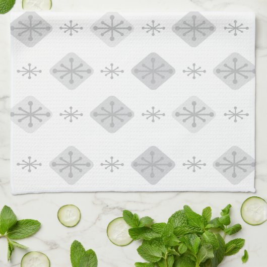 Middeleeuwse Starbursts Diamonds Light Grey Theedoek (Gevouwen)