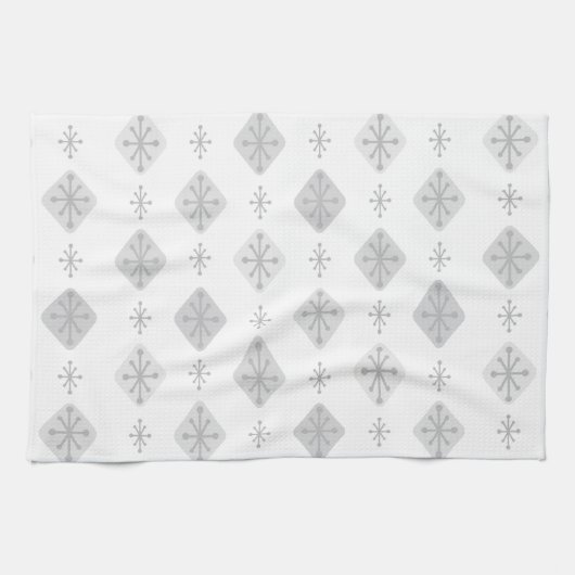 Middeleeuwse Starbursts Diamonds Light Grey Theedoek (Horizontaal)