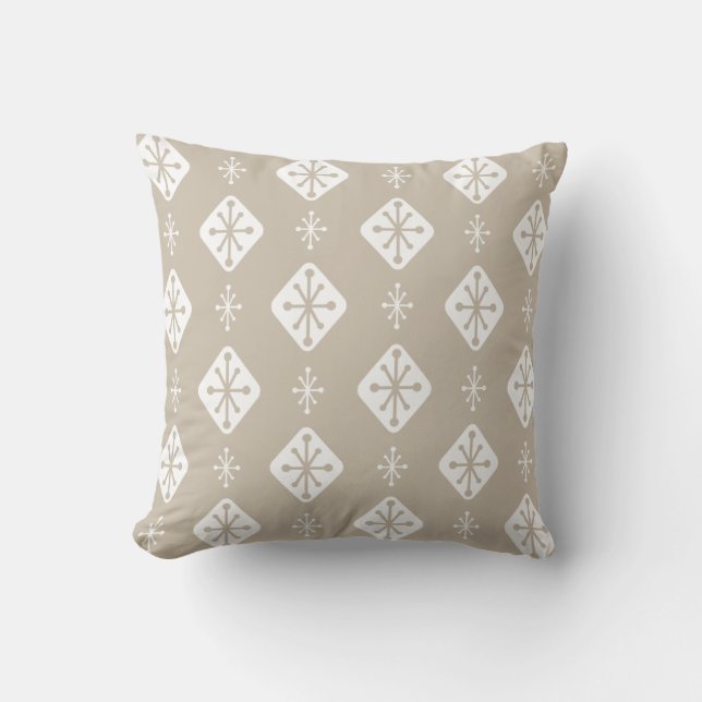 Middeleeuwse Starbursts Diamonds Taupe Kussen (Voorkant)