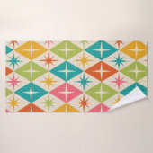 Middeleeuwse Starbursts op kleurrijke diamanten Badhanddoek (Badhanddoek)