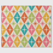 Middeleeuwse Starbursts op kleurrijke diamanten Cadeaupapier (Vlak)