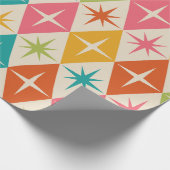 Middeleeuwse Starbursts op kleurrijke diamanten Cadeaupapier (Hoek)