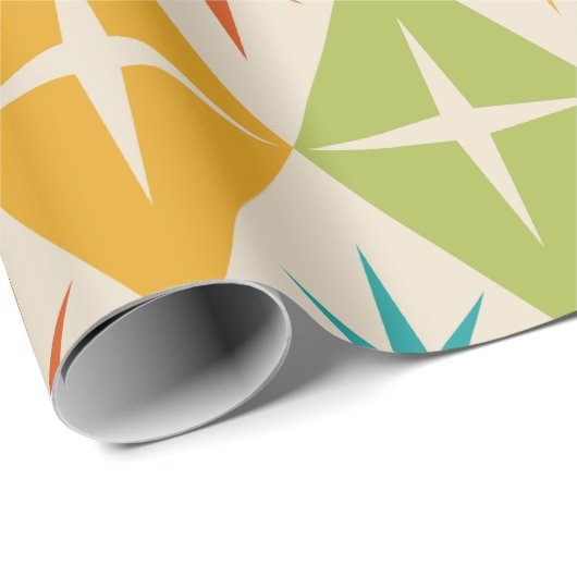 Middeleeuwse Starbursts op kleurrijke diamanten Cadeaupapier (Rol Hoek)