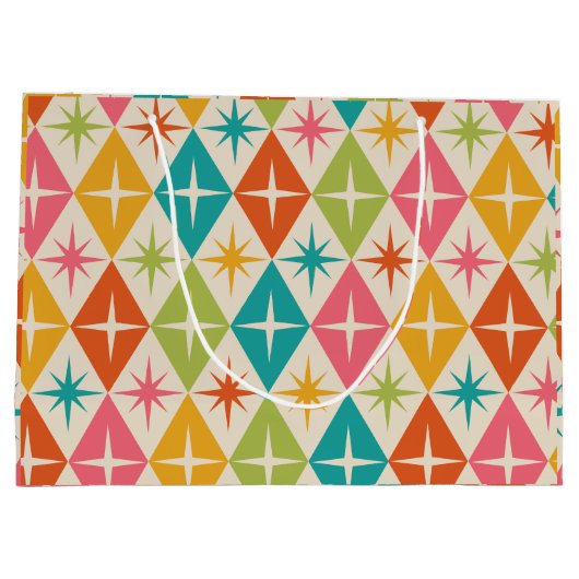 Middeleeuwse Starbursts op kleurrijke diamanten Groot Cadeauzakje (Achterkant)