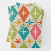 Middeleeuwse Starbursts op kleurrijke diamanten Inpakpapier Vel (In situ)