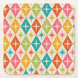 Middeleeuwse Starbursts op kleurrijke diamanten Kartonnen Onderzetters