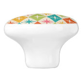 Middeleeuwse Starbursts op kleurrijke diamanten Keramische Knop (Zijkant)