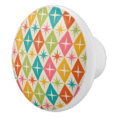 Middeleeuwse Starbursts op kleurrijke diamanten Keramische Knop (Rechts)