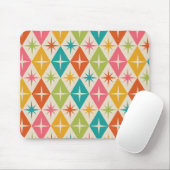 Middeleeuwse Starbursts op kleurrijke diamanten Muismat (Met muis)