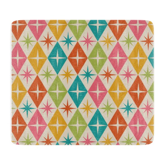 Middeleeuwse Starbursts op kleurrijke diamanten Snijplank (Voorkant)