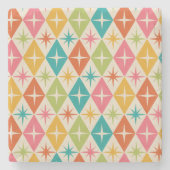 Middeleeuwse Starbursts op kleurrijke diamanten Stenen Onderzetter (Voorkant)