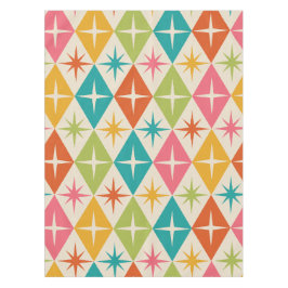 Middeleeuwse Starbursts op kleurrijke diamanten Tafelkleed