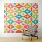 Middeleeuwse Starbursts op kleurrijke diamanten Wandkleed (In Situ (horizontaal))