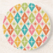 Middeleeuwse Starbursts op kleurrijke diamanten Zandsteen Onderzetter (Voorkant)