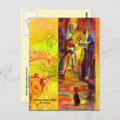 MIDDELEEUWSE STEEG 'S AVONDS IN FLORENCE BRIEFKAART (Voorkant / Achterkant)