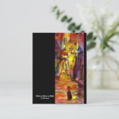 MIDDELEEUWSE STEEG 'S AVONDS IN FLORENCE zwart Briefkaart (Staand voorkant)
