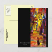 MIDDELEEUWSE STEEG 'S AVONDS IN FLORENCE zwart Briefkaart (Voorkant / Achterkant)