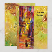 MIDDELEEUWSE STEEG 'S NACHTS IN FLORENCE,rood geel Kaart (Voorkant / Achterkant)