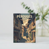 Middeleeuwse Steeg van Pérouges Frankrijk Briefkaart (Staand voorkant)