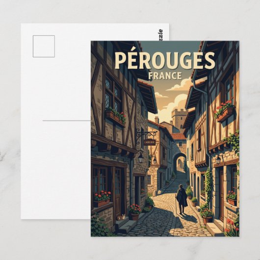 Middeleeuwse Steeg van Pérouges Frankrijk Briefkaart (Voorkant / Achterkant)