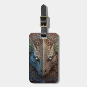 Middeleeuwse steen Gargoyle Dragon Carving Bagagelabel (Voorkant verticaal)