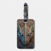 Middeleeuwse steen Gargoyle Dragon Carving Bagagelabel (Achterkant verticaal)