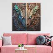 Middeleeuwse steen Gargoyle Dragon Carving Canvas Afdruk (Insitu (Woonkamer))