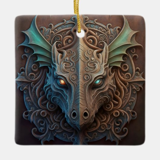 Middeleeuwse steen Gargoyle Dragon Carving Keramisch Ornament (Voorkant)