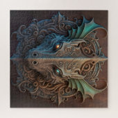 Middeleeuwse steen Gargoyle Dragon Carving Legpuzzel (Horizontaal)