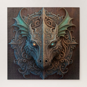 Middeleeuwse steen Gargoyle Dragon Carving Legpuzzel